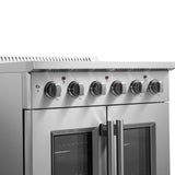 FORNO - Galiano 30-Inch French Door Electric Range with Convection Oven in Stainless Steel FORNO - Galiano 30-Inch French Door Electric Range with Convection Oven in Stainless Steel