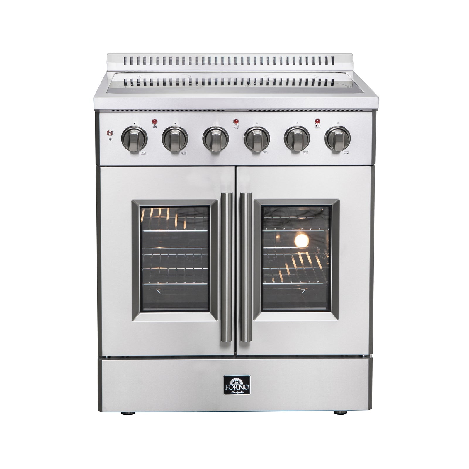 FORNO - Galiano 30-Inch French Door Electric Range with Convection Oven in Stainless Steel FORNO - Galiano 30-Inch French Door Electric Range with Convection Oven in Stainless Steel
