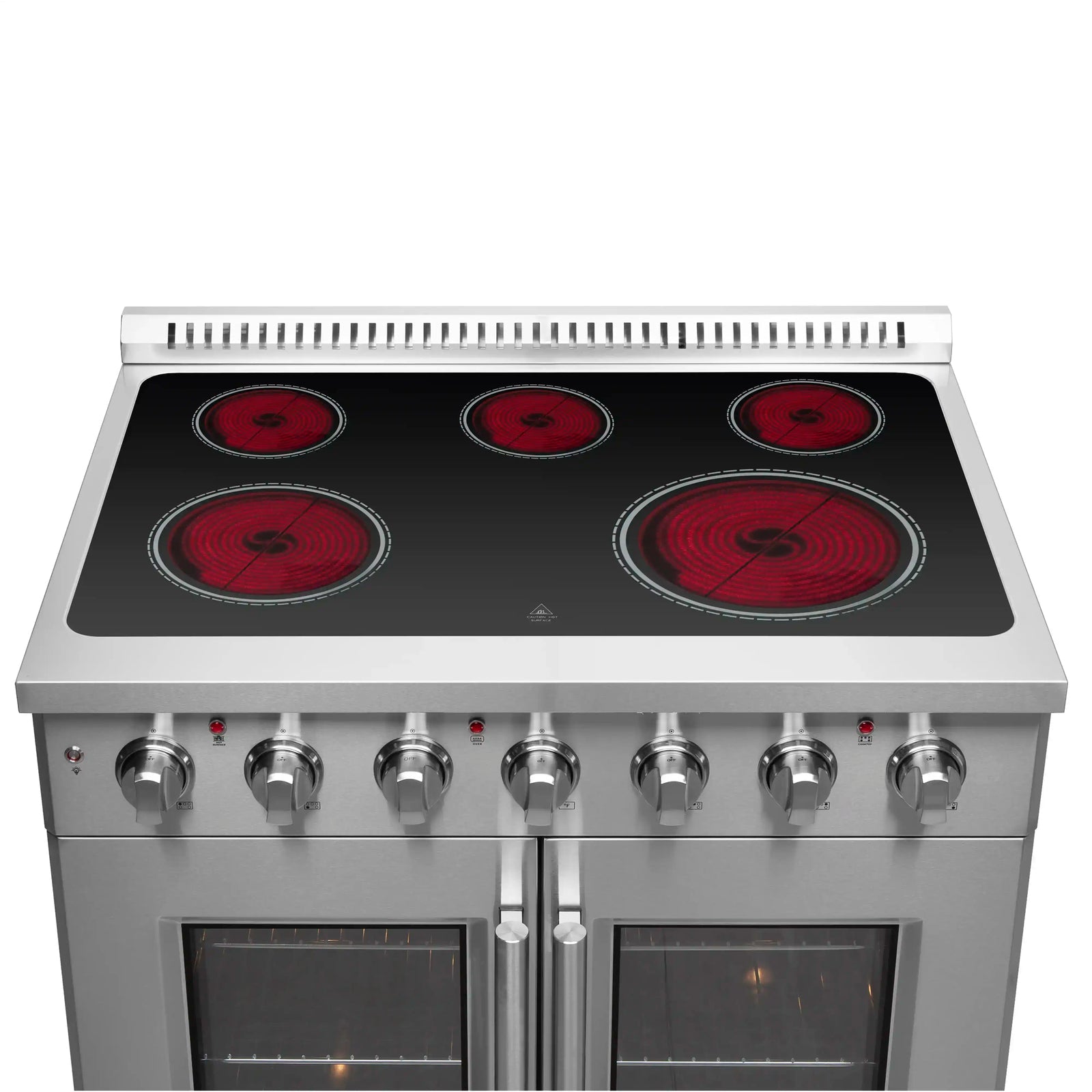 FORNO - Galiano 36-Inch French Door Electric Range with Convection Oven in Stainless Steel | FFSEL6917-36 FORNO - Galiano 36-Inch French Door Electric Range with Convection Oven in Stainless Steel | FFSEL6917-36