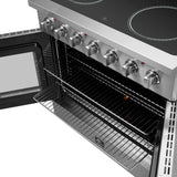 FORNO - Galiano 36-Inch French Door Electric Range with Convection Oven in Stainless Steel | FFSEL6917-36 FORNO - Galiano 36-Inch French Door Electric Range with Convection Oven in Stainless Steel | FFSEL6917-36