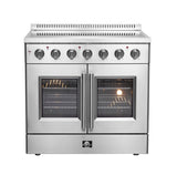 FORNO - Galiano 36-Inch French Door Electric Range with Convection Oven in Stainless Steel | FFSEL6917-36 FORNO - Galiano 36-Inch French Door Electric Range with Convection Oven in Stainless Steel | FFSEL6917-36
