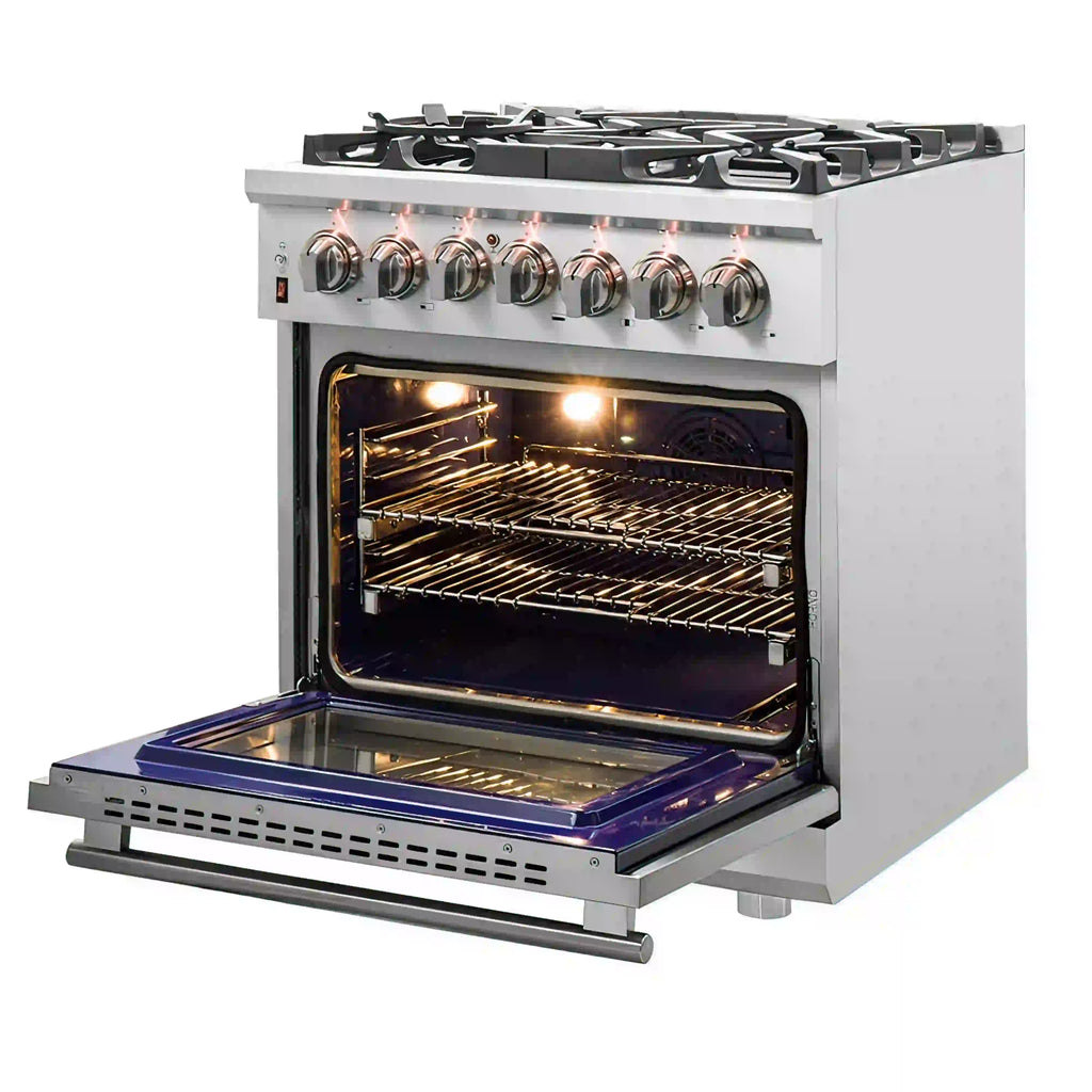 Forno - 30 in. Massimo 5 Burner Freestanding Dual Fuel Range in Stainless Steel - FFSGS6125-30 Forno - 30 in. Massimo 5 Burner Freestanding Dual Fuel Range in Stainless Steel - FFSGS6125-30