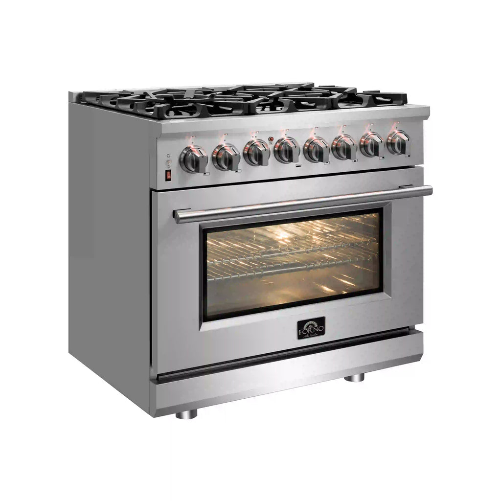 Forno - 30 in. Massimo 5 Burner Freestanding Dual Fuel Range in Stainless Steel - FFSGS6125-30 Forno - 30 in. Massimo 5 Burner Freestanding Dual Fuel Range in Stainless Steel - FFSGS6125-30