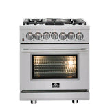 Forno - 30 in. Massimo 5 Burner Freestanding Dual Fuel Range in Stainless Steel - FFSGS6125-30 Forno - 30 in. Massimo 5 Burner Freestanding Dual Fuel Range in Stainless Steel - FFSGS6125-30