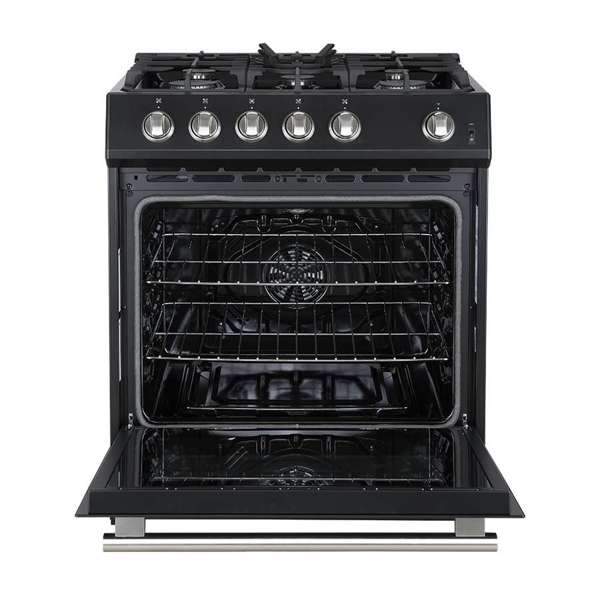 FORNO - Forno Leonardo Espresso 30" Black Gas Range, 5 Burners, 39 500 BTU, 5 cu.ft. Convection Oven | FFSGS1116-30BLK FORNO - Forno Leonardo Espresso 30" Black Gas Range, 5 Burners, 39 500 BTU, 5 cu.ft. Convection Oven | FFSGS1116-30BLK