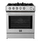 FORNO - Forno Leonardo 30" Stainless Steel Gas Range | FFSGS1116-30