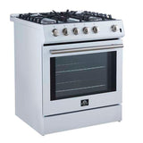 FORNO -  Forno Leonardo Espresso 30" White Gas Range, 5 Burners, 39 500 BTU, 5 cu.ft. Convection Oven | FFSGS1116-30WHT FORNO -  Forno Leonardo Espresso 30" White Gas Range, 5 Burners, 39 500 BTU, 5 cu.ft. Convection Oven | FFSGS1116-30WHT
