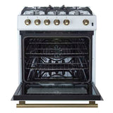 FORNO -  Forno Leonardo Espresso 30" White Gas Range, 5 Burners, 39 500 BTU, 5 cu.ft. Convection Oven | FFSGS1116-30WHT FORNO -  Forno Leonardo Espresso 30" White Gas Range, 5 Burners, 39 500 BTU, 5 cu.ft. Convection Oven | FFSGS1116-30WHT