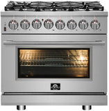 Forno - Massimo 36-Inch Dual Fuel Range in Stainless Steel - FFSGS6125-36 Forno - Massimo 36-Inch Dual Fuel Range in Stainless Steel - FFSGS6125-36