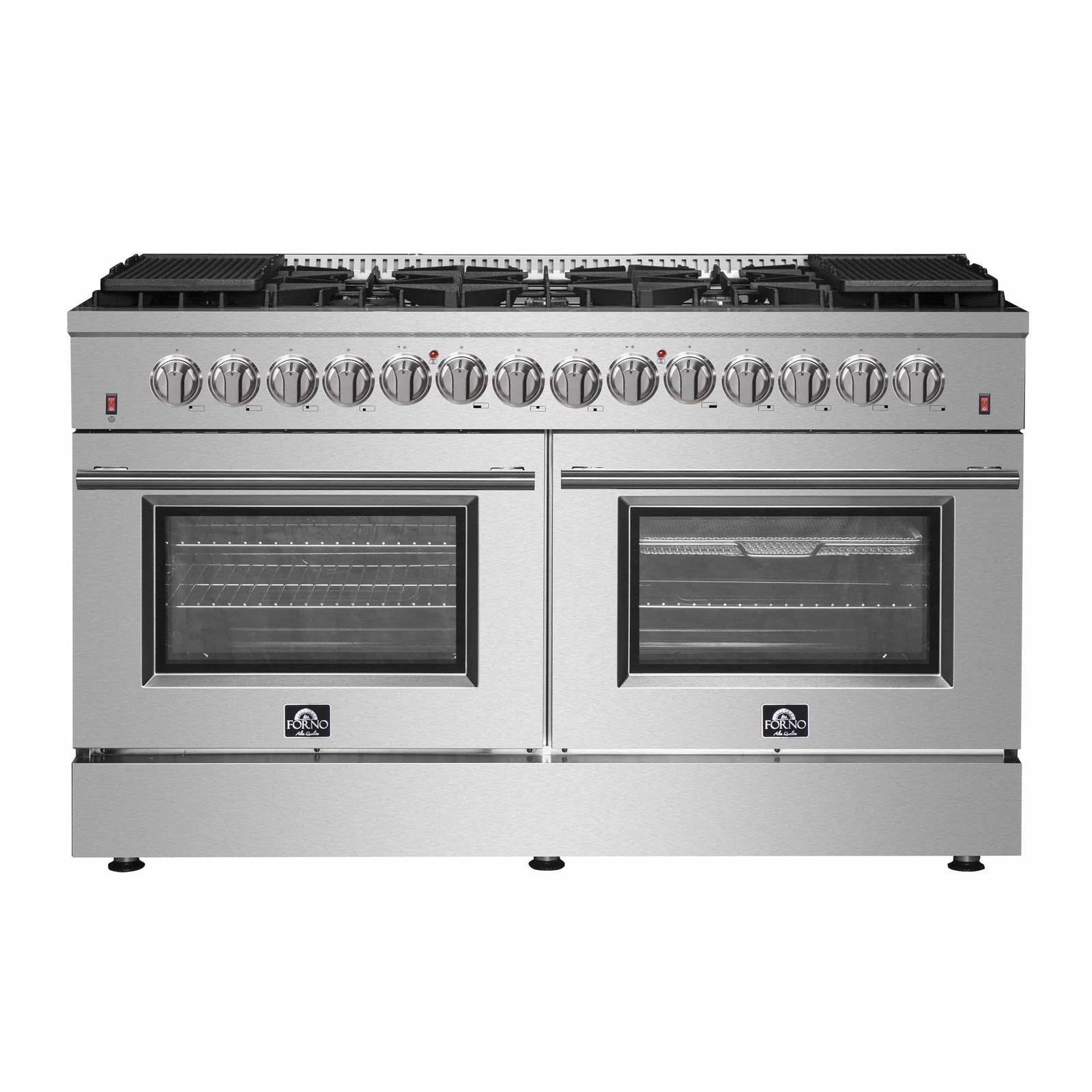 FORNO - Galiano 60-Inch Dual Fuel Range with 240v Electric Oven - 10 Burners in Stainless Steel FORNO - Galiano 60-Inch Dual Fuel Range with 240v Electric Oven - 10 Burners in Stainless Steel