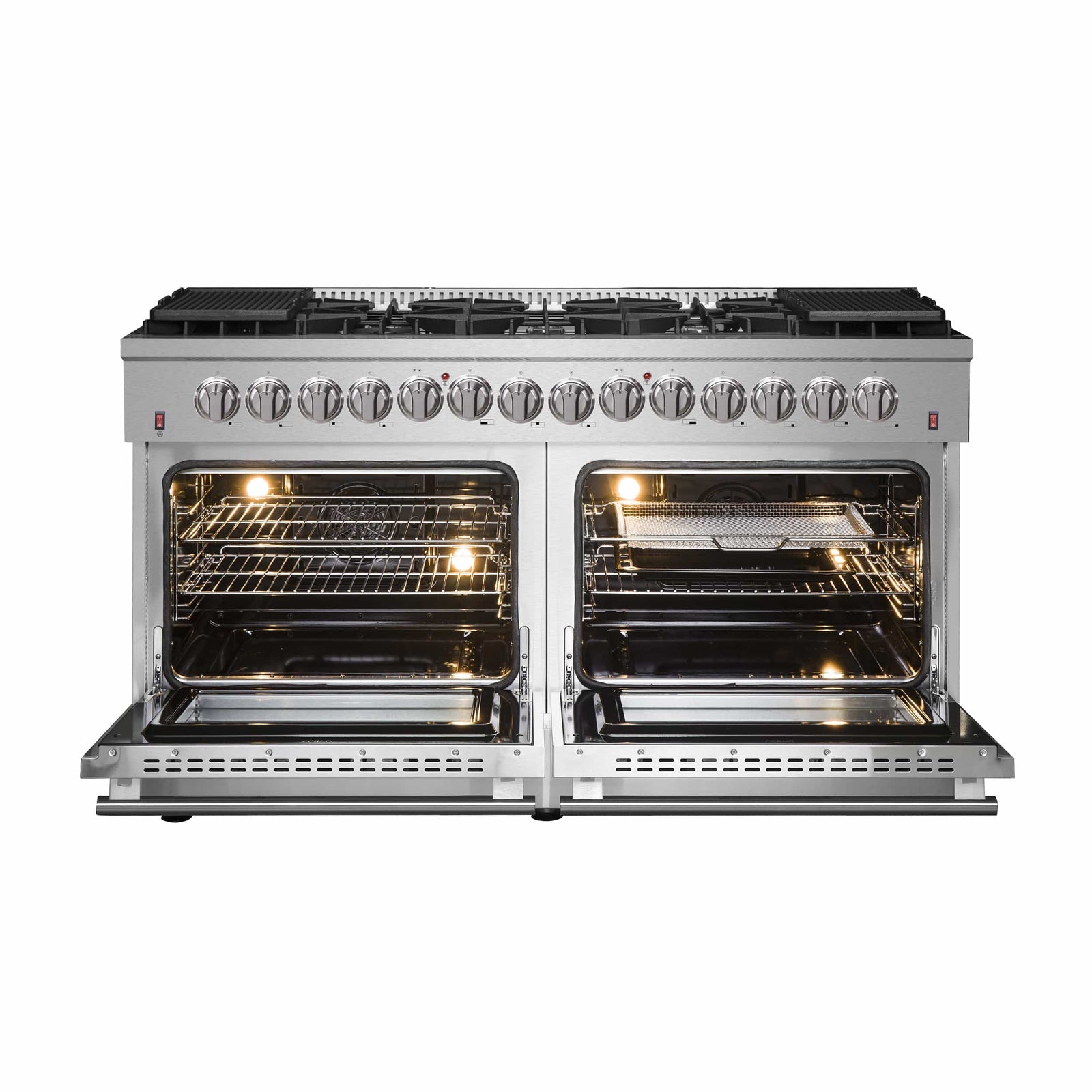 FORNO - Galiano 60-Inch Dual Fuel Range with 240v Electric Oven - 10 Burners in Stainless Steel FORNO - Galiano 60-Inch Dual Fuel Range with 240v Electric Oven - 10 Burners in Stainless Steel