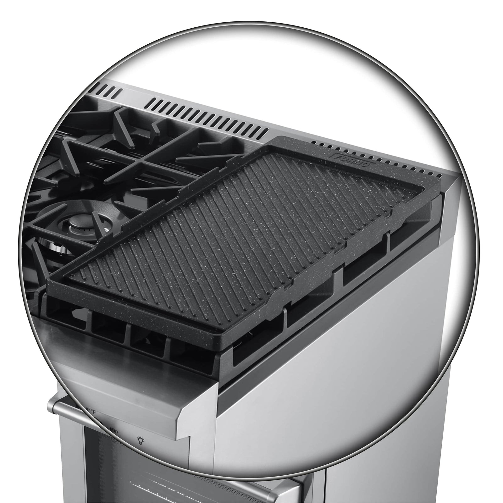 FORNO - Lazio 30-Inch Dual Fuel Range with 5 Sealed Burner in Stainless Steel with Air Fryer & Reversible Griddle FORNO - Lazio 30-Inch Dual Fuel Range with 5 Sealed Burner in Stainless Steel with Air Fryer & Reversible Griddle
