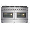 FORNO - Galiano 60-Inch Gas Range with 10 Burners in Stainless Steel - FFSGS624460