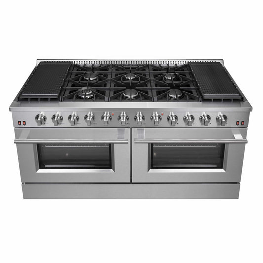 FORNO - Galiano 60-Inch Gas Range with 10 Burners in Stainless Steel - FFSGS624460