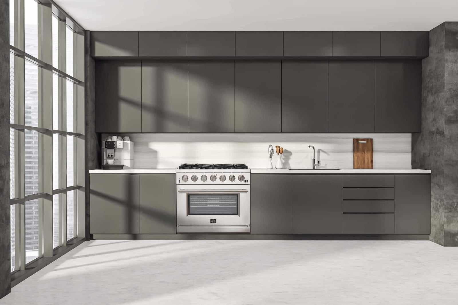 FORNO - 36-Inch Capriasca Gas Range with 6 Burners, Convection Oven and 120,000 BTUs - FFSGS626036 FORNO - 36-Inch Capriasca Gas Range with 6 Burners, Convection Oven and 120,000 BTUs - FFSGS626036