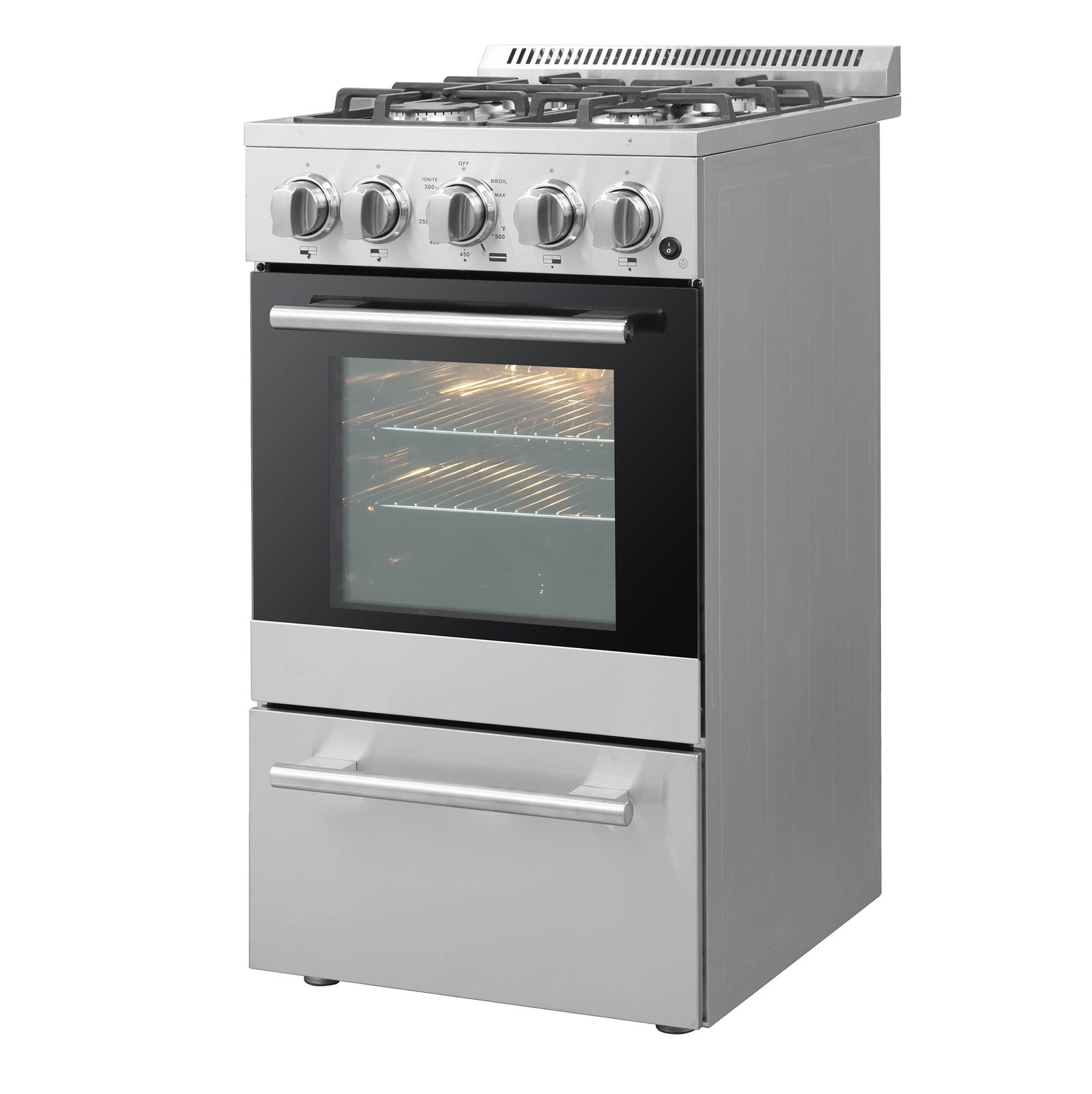 FORNO - 20-Inch Lamazze Gas Range with 4 Burners and 21,200 BTUs in Stainless Steel FORNO - 20-Inch Lamazze Gas Range with 4 Burners and 21,200 BTUs in Stainless Steel