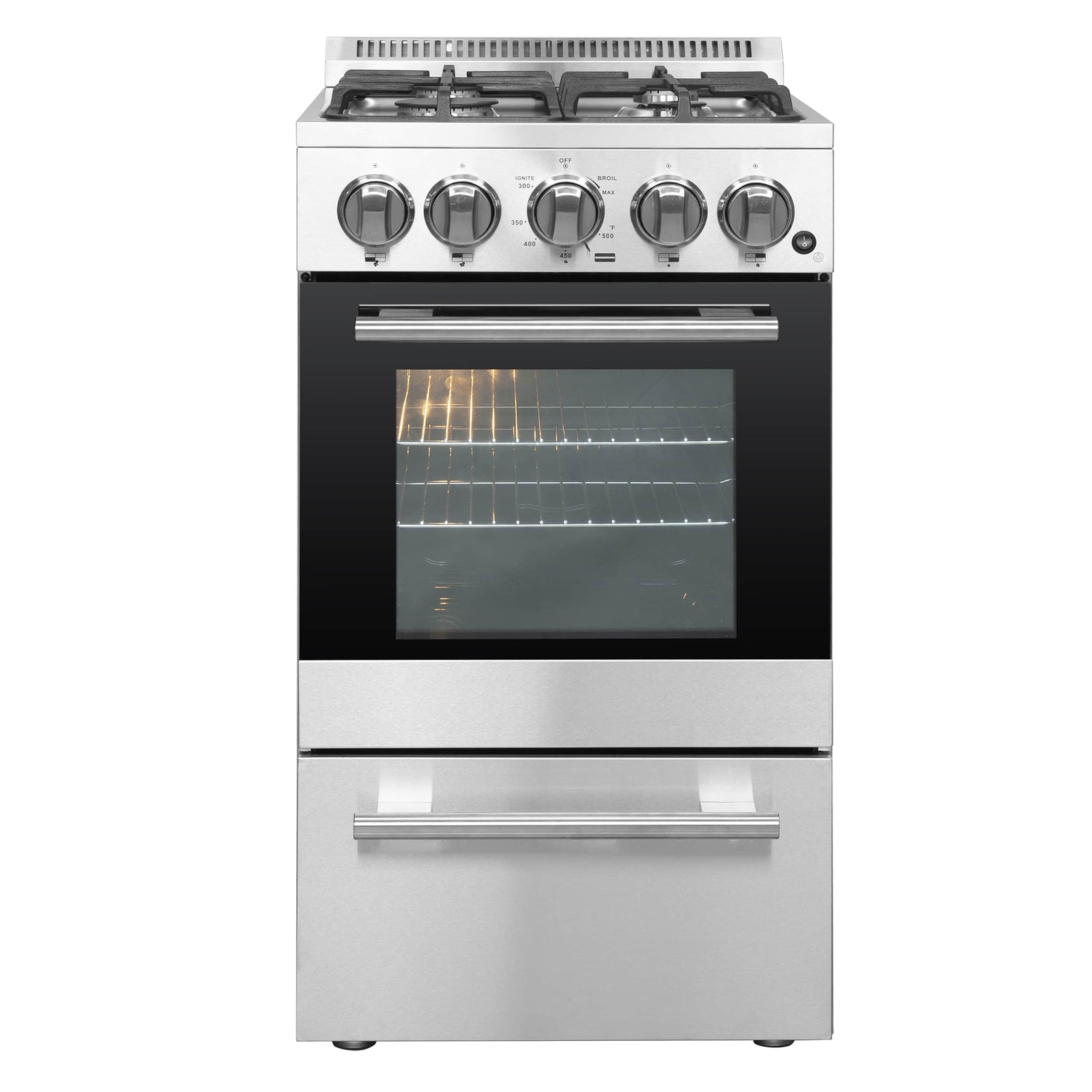 FORNO - 20-Inch Lamazze Gas Range with 4 Burners and 21,200 BTUs in Stainless Steel FORNO - 20-Inch Lamazze Gas Range with 4 Burners and 21,200 BTUs in Stainless Steel