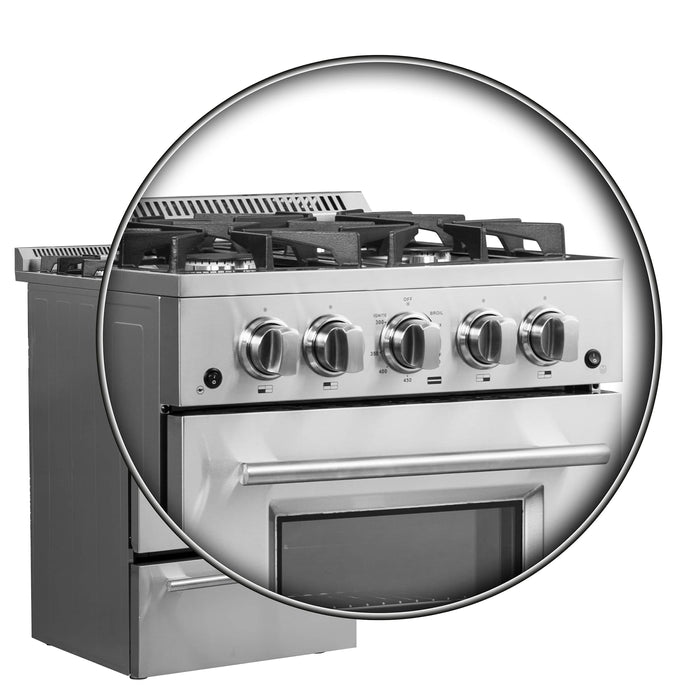 Forno - 24-Inch Gas Range with 4 Burners and 38,000 BTUs in Stainless Steel | FFSGS6272-24 Forno - 24-Inch Gas Range with 4 Burners and 38,000 BTUs in Stainless Steel | FFSGS6272-24