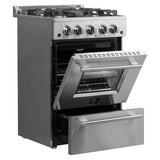 Forno - 24-Inch Gas Range with 4 Burners and 38,000 BTUs in Stainless Steel | FFSGS6272-24 Forno - 24-Inch Gas Range with 4 Burners and 38,000 BTUs in Stainless Steel | FFSGS6272-24