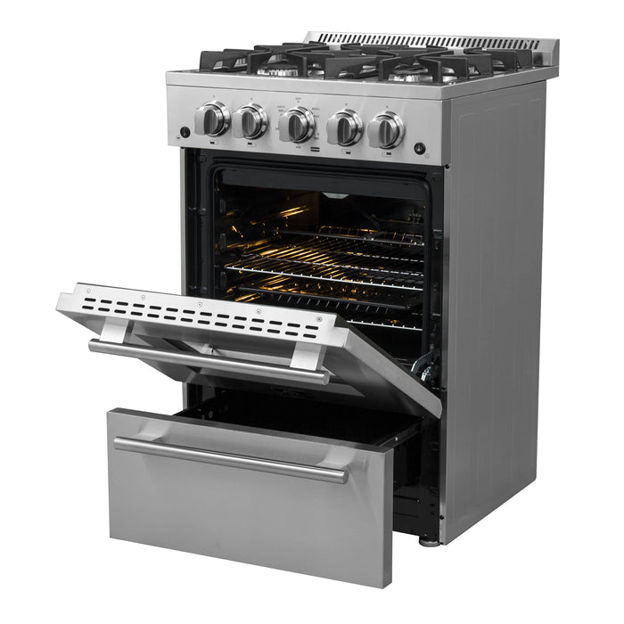 Forno - 24-Inch Gas Range with 4 Burners and 38,000 BTUs in Stainless Steel | FFSGS6272-24 Forno - 24-Inch Gas Range with 4 Burners and 38,000 BTUs in Stainless Steel | FFSGS6272-24