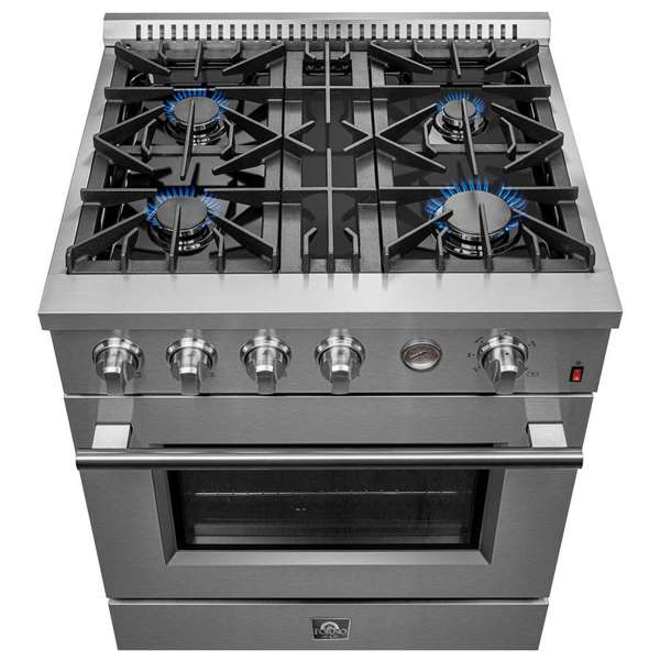 FORNO - Marco 30-inch Gas Range Stainless Steel, 4 Burners 37,000 BTU, 4.32 cu.ft. Convection Oven | FFSGS6277-30 FORNO - Marco 30-inch Gas Range Stainless Steel, 4 Burners 37,000 BTU, 4.32 cu.ft. Convection Oven | FFSGS6277-30