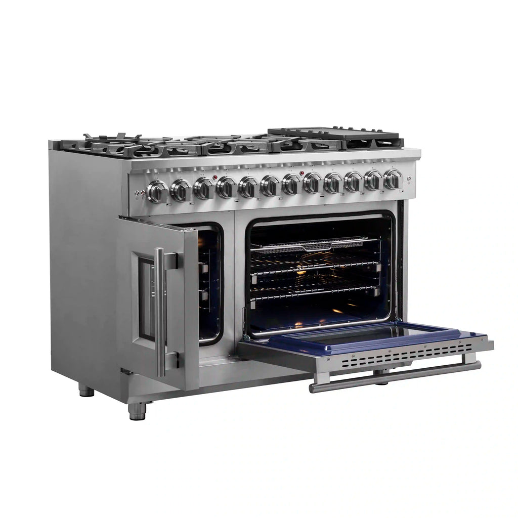 Forno - 48" Massimo Freestanding French Door Dual Fuel Range - FFSGS6325-48 Forno - 48" Massimo Freestanding French Door Dual Fuel Range - FFSGS6325-48