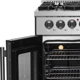 FORNO - 30-Inch Galiano Freestanding French Door Dual Fuel Range with 5 Burners and 68,000 BTUs in Stainless Steel FORNO - 30-Inch Galiano Freestanding French Door Dual Fuel Range with 5 Burners and 68,000 BTUs in Stainless Steel