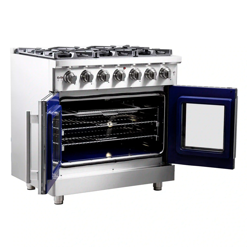 Forno - 36" Massimo Freestanding French Door Gas Range - FFSGS6439-36 Forno - 36" Massimo Freestanding French Door Gas Range - FFSGS6439-36