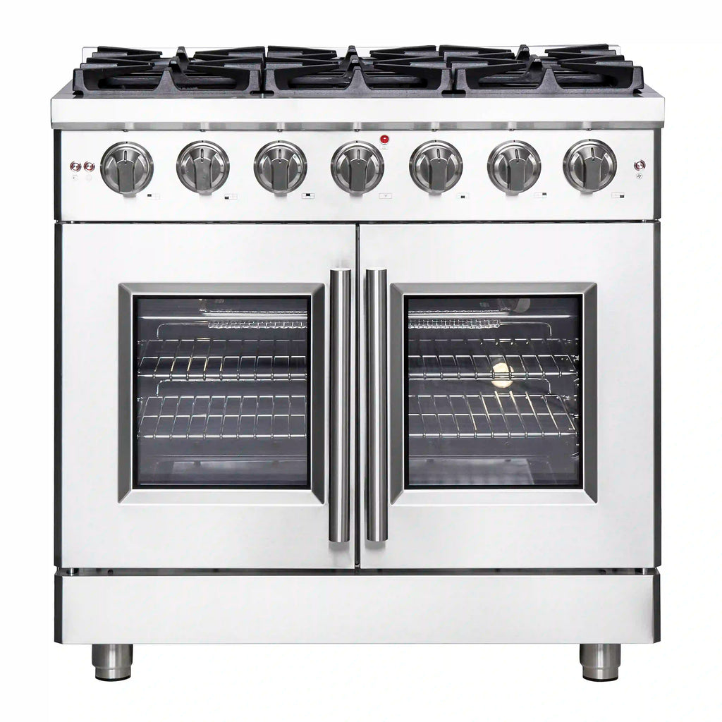 Forno - 36" Massimo Freestanding French Door Gas Range - FFSGS6439-36 Forno - 36" Massimo Freestanding French Door Gas Range - FFSGS6439-36