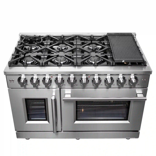 Forno - 48" Massimo Freestanding French Door Gas Range - FFSGS6439-48