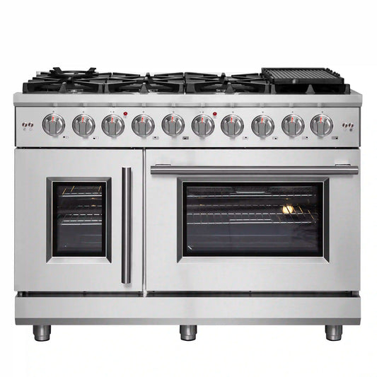 Forno - 48" Massimo Freestanding French Door Gas Range - FFSGS6439-48