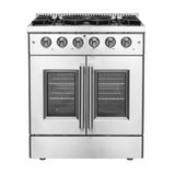 FORNO - 30-Inch Galiano Gas Range with 5 Gas Burners, 68,000 BTUs, & French Door Gas Oven in Stainless Steel FORNO - 30-Inch Galiano Gas Range with 5 Gas Burners, 68,000 BTUs, & French Door Gas Oven in Stainless Steel
