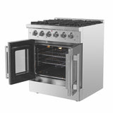 FORNO - 30-Inch Galiano Gas Range with 5 Gas Burners, 68,000 BTUs, & French Door Gas Oven in Stainless Steel FORNO - 30-Inch Galiano Gas Range with 5 Gas Burners, 68,000 BTUs, & French Door Gas Oven in Stainless Steel