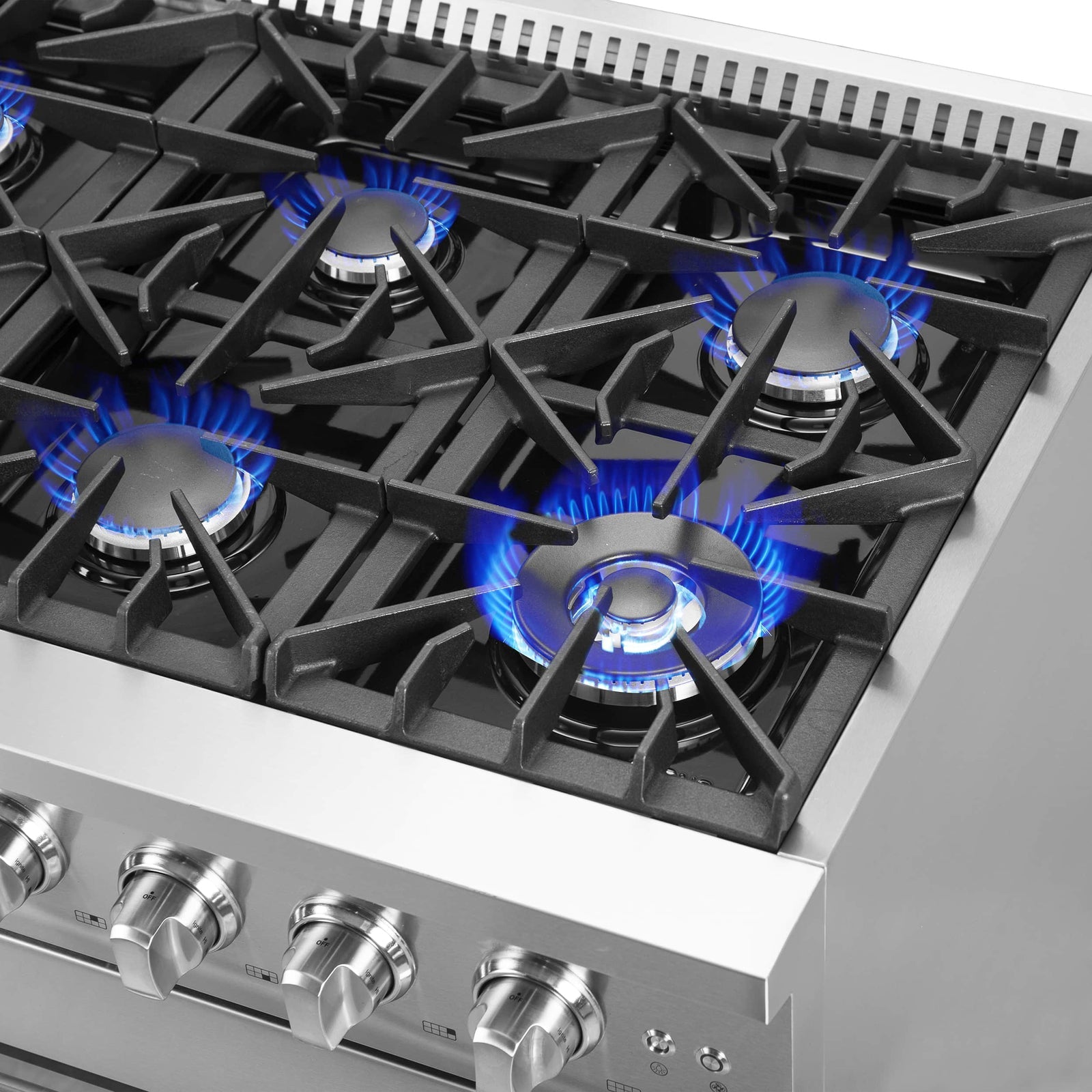 Forno 48-Inch Galiano Gas Range with 8 Gas Burners, 107,000 BTUs, & French Door Gas Oven in Stainless Steel Forno 48-Inch Galiano Gas Range with 8 Gas Burners, 107,000 BTUs, & French Door Gas Oven in Stainless Steel