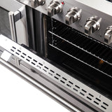 Forno 48-Inch Galiano Gas Range with 8 Gas Burners, 107,000 BTUs, & French Door Gas Oven in Stainless Steel Forno 48-Inch Galiano Gas Range with 8 Gas Burners, 107,000 BTUs, & French Door Gas Oven in Stainless Steel