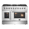Forno 48-Inch Galiano Gas Range with 8 Gas Burners, 107,000 BTUs, & French Door Gas Oven in Stainless Steel