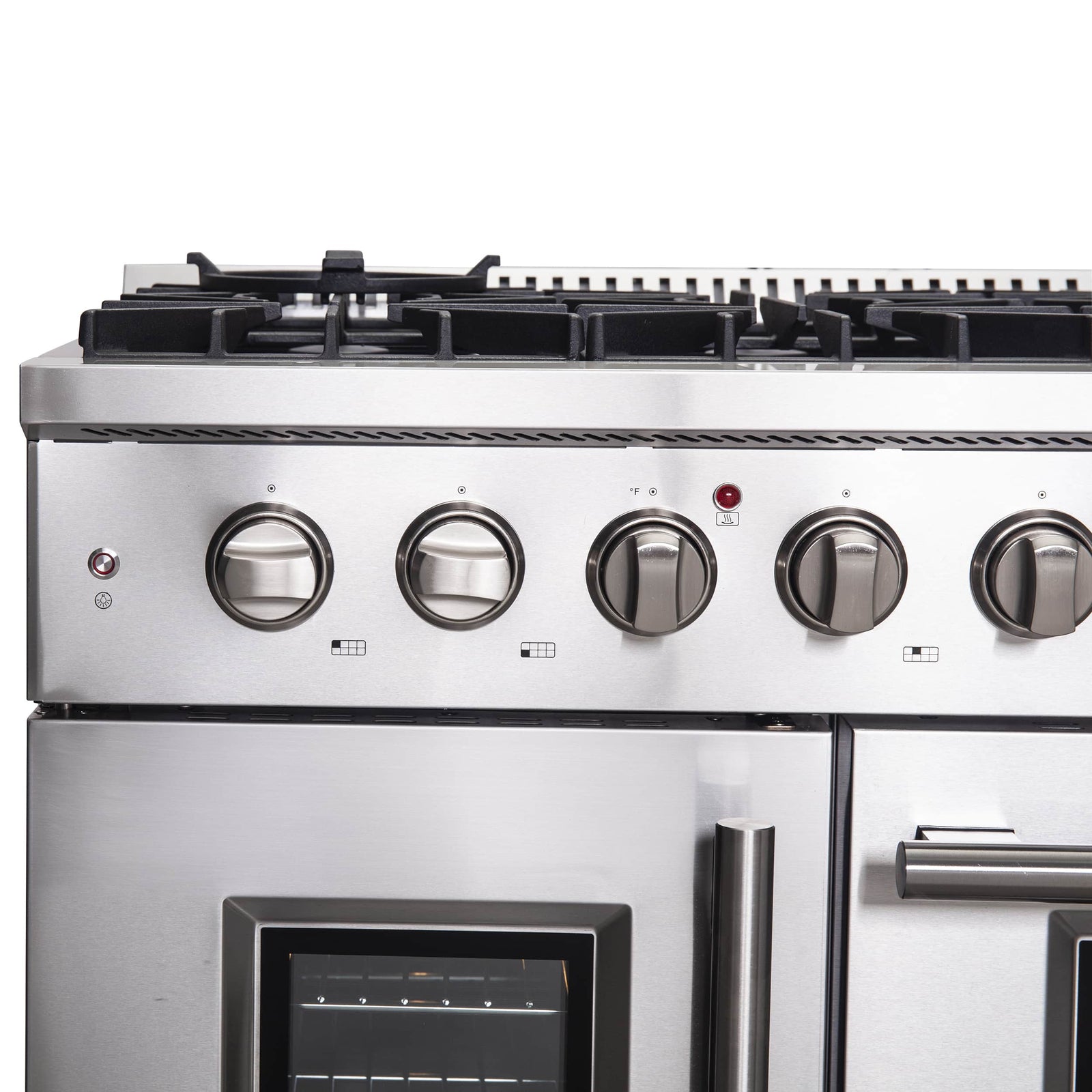 Forno 48-Inch Galiano Gas Range with 8 Gas Burners, 107,000 BTUs, & French Door Gas Oven in Stainless Steel Forno 48-Inch Galiano Gas Range with 8 Gas Burners, 107,000 BTUs, & French Door Gas Oven in Stainless Steel