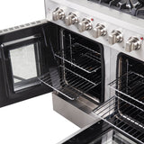 Forno 48-Inch Galiano Gas Range with 8 Gas Burners, 107,000 BTUs, & French Door Gas Oven in Stainless Steel Forno 48-Inch Galiano Gas Range with 8 Gas Burners, 107,000 BTUs, & French Door Gas Oven in Stainless Steel
