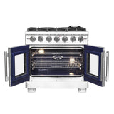 FORNO - 36-Inch Capriasca Gas Range with 6 Burners, 120,000 BTUs, & French Door Gas Oven in Stainless Steel FORNO - 36-Inch Capriasca Gas Range with 6 Burners, 120,000 BTUs, & French Door Gas Oven in Stainless Steel