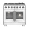 FORNO - 36-Inch Capriasca Gas Range with 6 Burners, 120,000 BTUs, & French Door Gas Oven in Stainless Steel