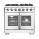 FORNO - 36-Inch Capriasca Gas Range with 6 Burners, 120,000 BTUs, & French Door Gas Oven in Stainless Steel FORNO - 36-Inch Capriasca Gas Range with 6 Burners, 120,000 BTUs, & French Door Gas Oven in Stainless Steel