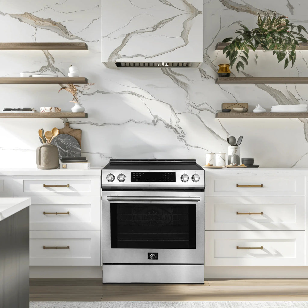 FORNO - 30" Donatello Slide-In Induction Range Stainless-Steel 4 Element FORNO - 30" Donatello Slide-In Induction Range Stainless-Steel 4 Element