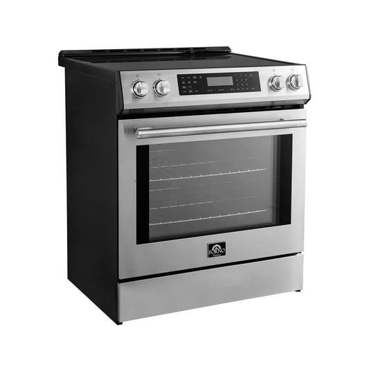 FORNO - 30" Donatello Slide-In Induction Range Stainless-Steel 4 Element