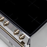 FORNO - 30" Leonardo Espresso Induction Range in Stainless Steel with Brass Handle FORNO - 30" Leonardo Espresso Induction Range in Stainless Steel with Brass Handle
