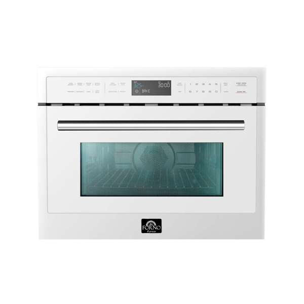 FORNO - Oliena Espresso White 24" 1750 Watt Compact Oven & 1000 Watt Microwave, 1.6 cu. ft. | FMWDR3093-24WHT FORNO - Oliena Espresso White 24" 1750 Watt Compact Oven & 1000 Watt Microwave, 1.6 cu. ft. | FMWDR3093-24WHT