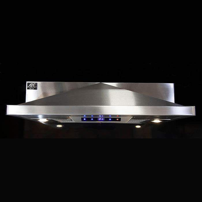 FORNO - 30-Inch Taranto Under Cabinet Range Hood in Stainless Steel with 350 CFM Motor FORNO - 30-Inch Taranto Under Cabinet Range Hood in Stainless Steel with 350 CFM Motor