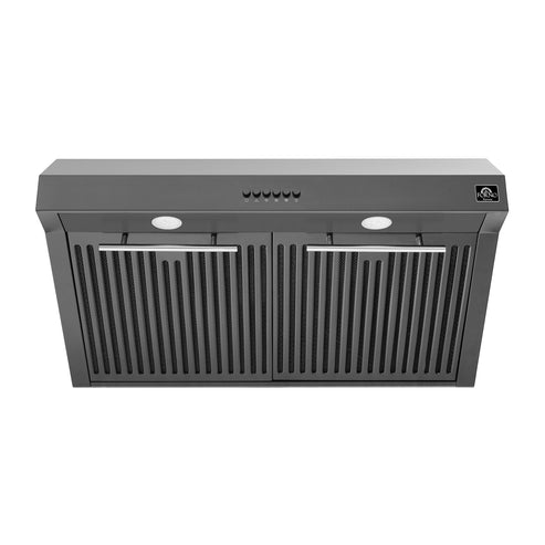 Forno - 30" Bari Espresso 400 CFM Under Cabinet Range Hood in Stainless Steel with Brass Handle Forno - 30" Bari Espresso 400 CFM Under Cabinet Range Hood in Stainless Steel with Brass Handle