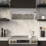 Forno - 30" Bari Espresso 400 CFM Under Cabinet Range Hood in Stainless Steel with Brass Handle Forno - 30" Bari Espresso 400 CFM Under Cabinet Range Hood in Stainless Steel with Brass Handle