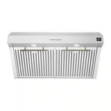 Forno - 30" Bari Espresso 400 CFM Under Cabinet Range Hood in Stainless Steel with Brass Handle Forno - 30" Bari Espresso 400 CFM Under Cabinet Range Hood in Stainless Steel with Brass Handle