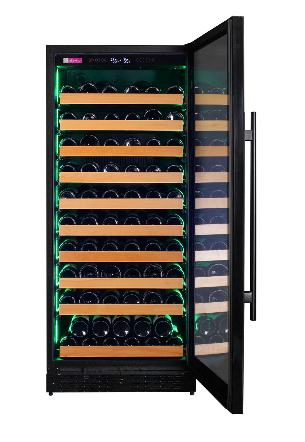 Allavino - Reserva Series 119 Bottle 55" Tall Single Zone Black Glass Wine Refrigerator Allavino - Reserva Series 119 Bottle 55" Tall Single Zone Black Glass Wine Refrigerator